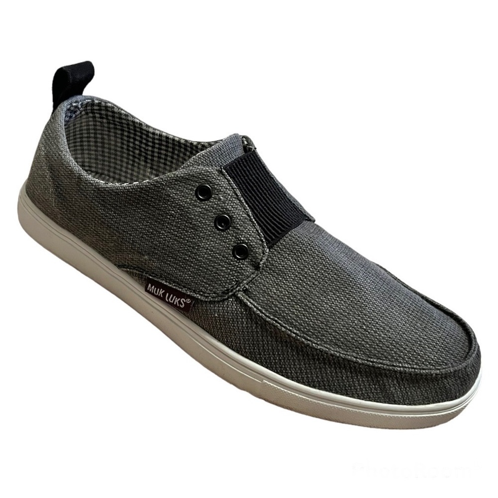 MUK LUKS Men’s Gray Slip On Loafer Sneaker size 13